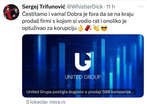 „SI JA PRODADE FIRMATA NA ONAA SO KOJA VOJUVAŠE!“ Sergej Trifunoviḱ go napadna Šolak poradi PRODAŽBATA NA SBB!