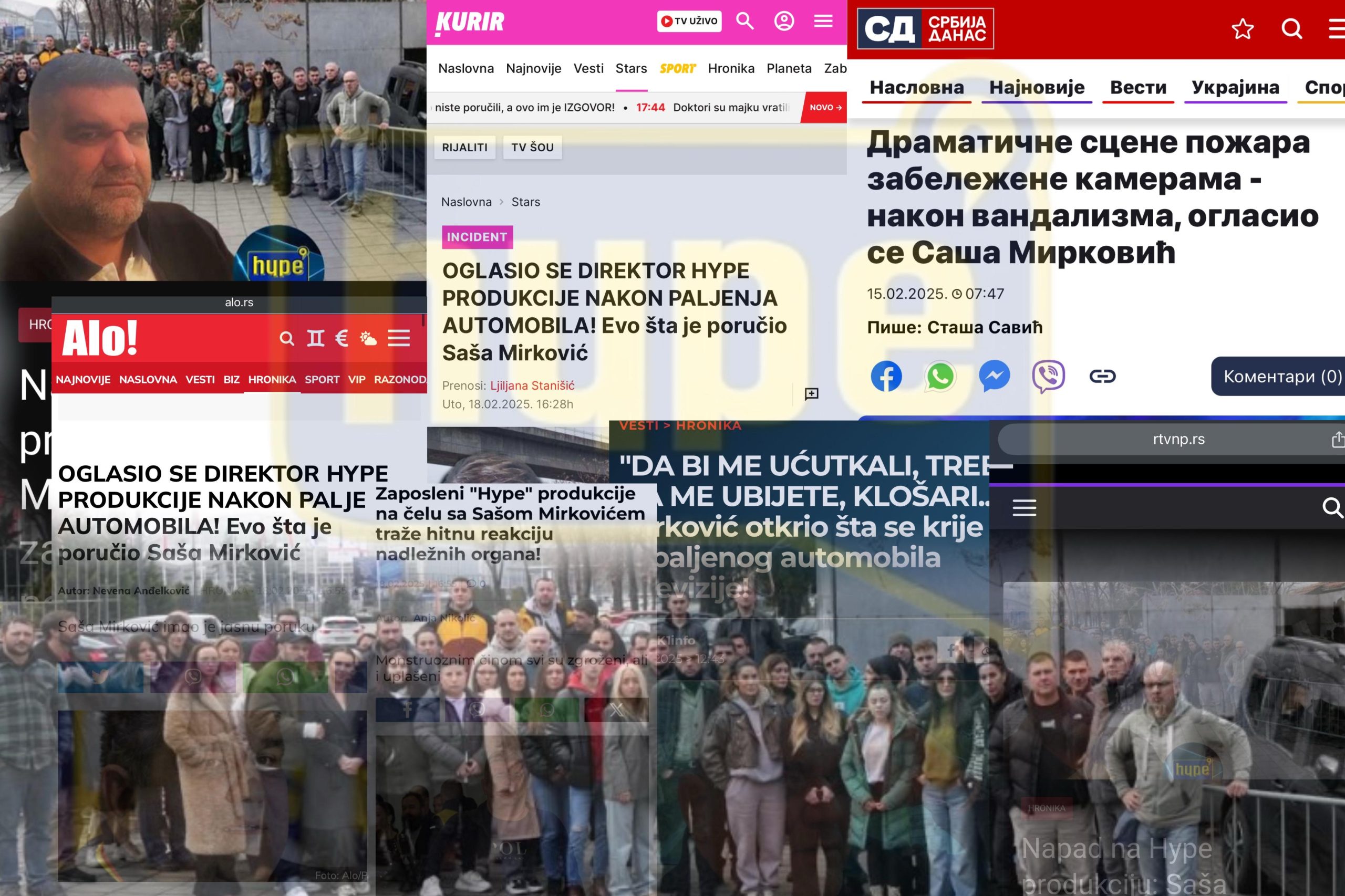 Zapalen avtomobilot na Hype TV, no NA UDAR NE SME SAMO NIE! Site mediumi DA POKAŽAT SOLIDARNOST so svoite kolegi, bidejḱi UTRE I NIM MOŽE DA SE SLUČI ISTOTO!